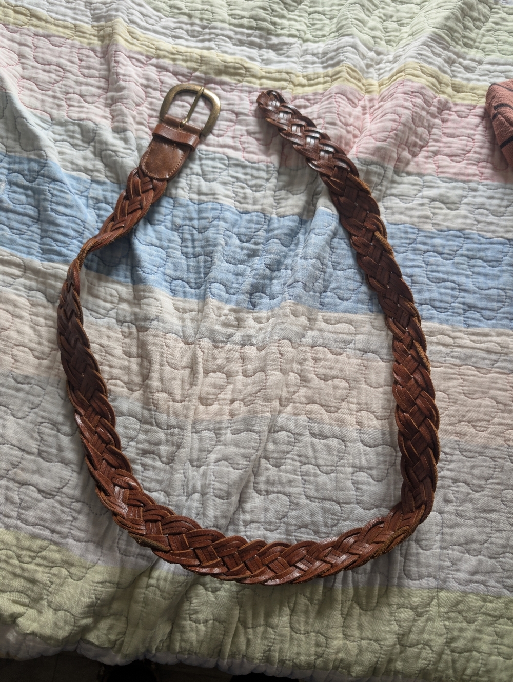 Braided Leather Women’s Belt - Brown
